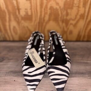 Zebra Print Women's Baby Heel Shoes